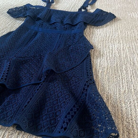 Chelsea28 Blue Off the Shoulder Tie dress - Picture 3 of 8